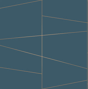 Fairmont Blue Deco Fracture Wallpaper by Brewster