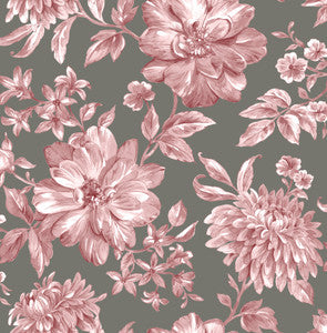 Gabriela Raspberry Floral Wallpaper by Brewster