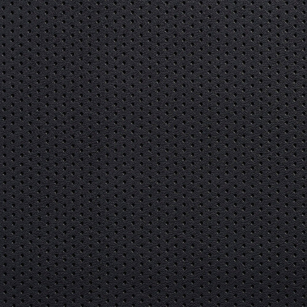 V129 Black Perforated by Charlotte Designer Fabric Value Vinyl 100% Vinyl, 29oz. Lead Free Asia Exceeds 100,000 Wyzenbeek Rubs (Heavy Duty) No Repeat 54 Inches - Swanky Fabrics -