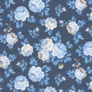 Valerie Navy by Norbar Fabric ROMANCE 100% COTTON INDIA 17 7/8"V 54 3/4"H 55" - Fabric Carolina -