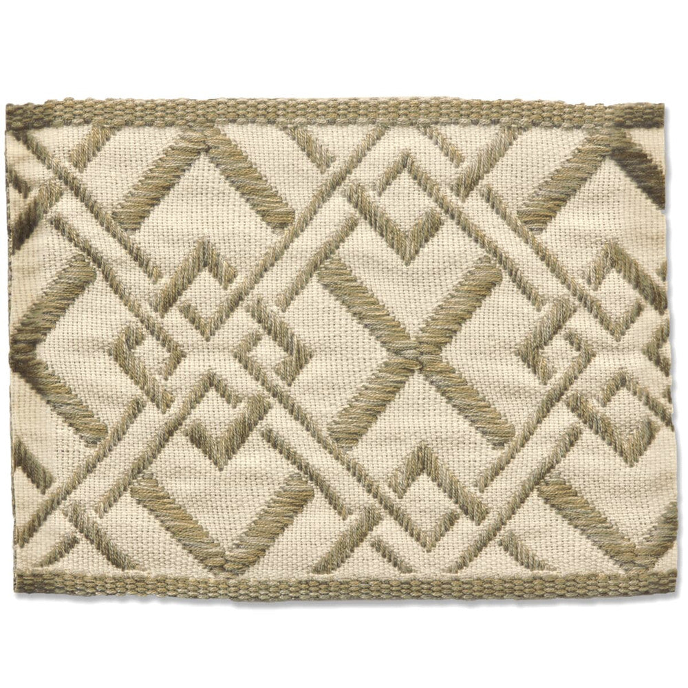 Vanity 1 Pewter by Stout Trim NEW WORLD TAPES & BORDERS 100%SVI FRANCE Horizontal: 2.125 and Vertical: 0.000 2.65 in - Fabric Carolina -
