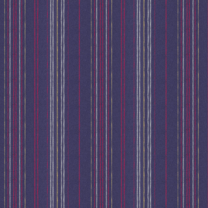 Vega 1 Americana by Stout Fabric RAINBOW LIBRARY INK/SAPPHIRE 54%COT 46%LIN INDIA Horizontal: 18.600 and Vertical: 0.000 58 in - Fabric Carolina -