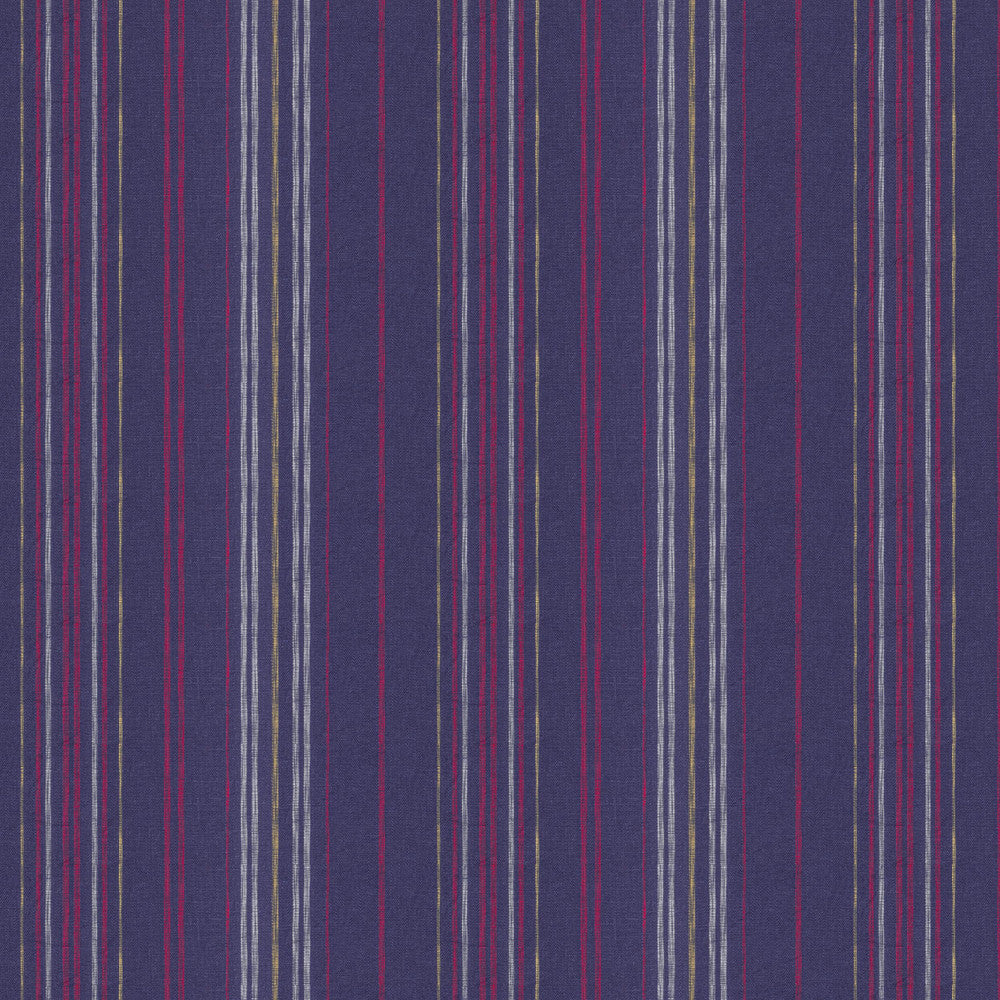 Vega 1 Americana by Stout Fabric RAINBOW LIBRARY INK/SAPPHIRE 54%COT 46%LIN INDIA Horizontal: 18.6 and Vertical: 0 58 in - Fabric Carolina -