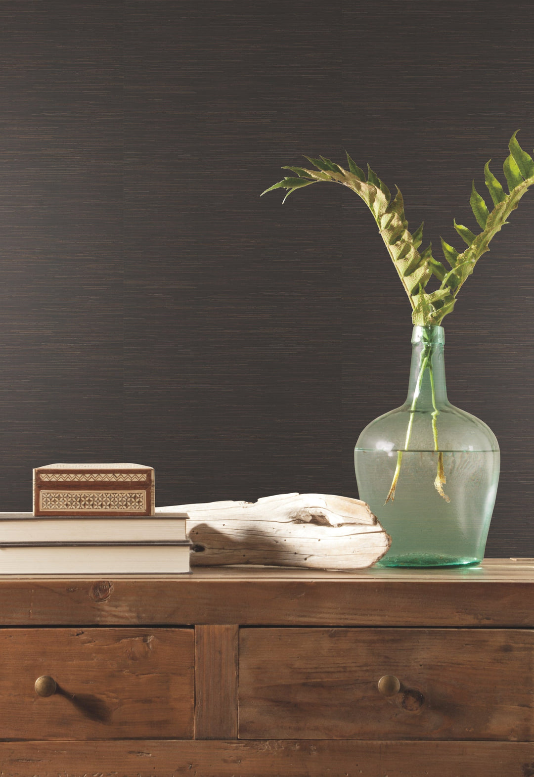 Inked Grass Charcoal Wallpaper by York Wallcoverings Designer
