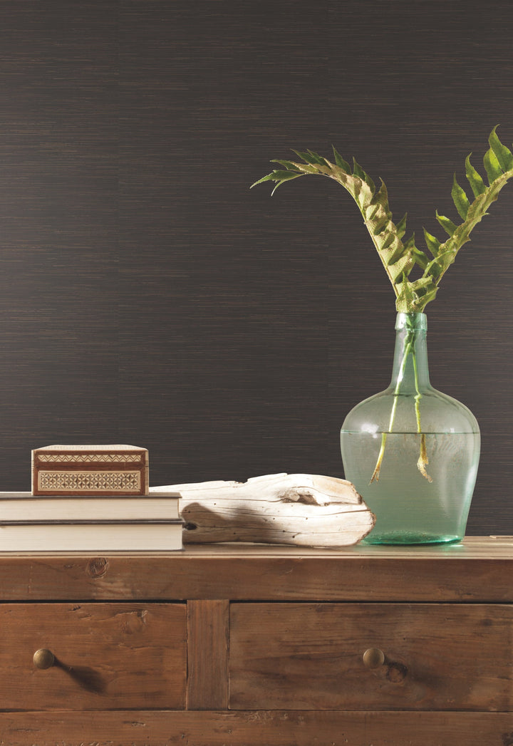 Inked Grass Charcoal Wallpaper by York Wallcoverings Designer