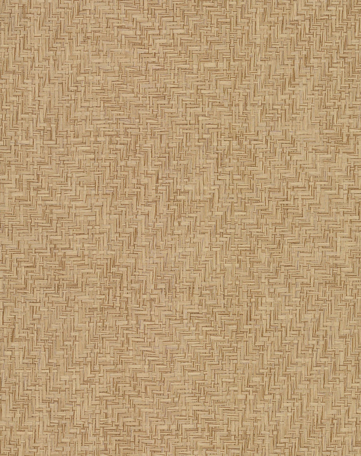 Interlocking Weave Sisal Grasscloth Brown Wallpaper by York Wallcoverings Designer