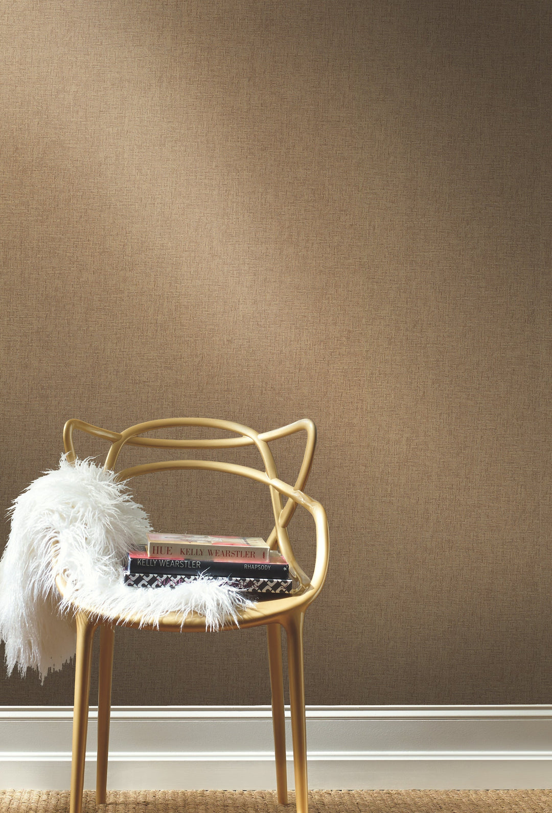 Interlocking Weave Sisal Grasscloth Brown Wallpaper by York Wallcoverings Designer