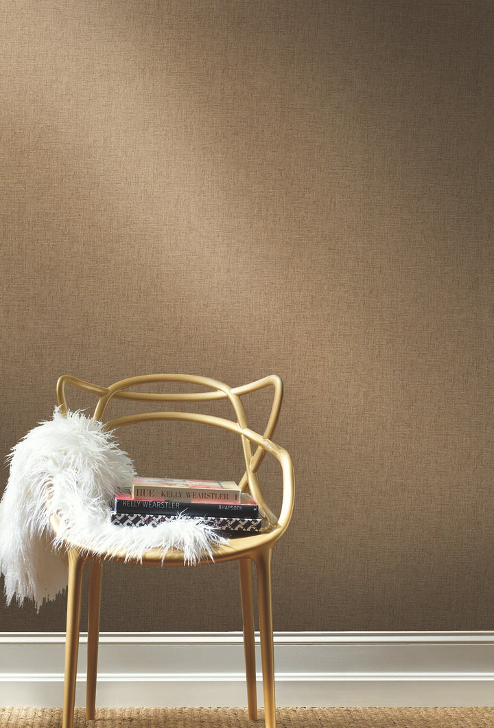 Interlocking Weave Sisal Grasscloth Brown Wallpaper by York Wallcoverings Designer