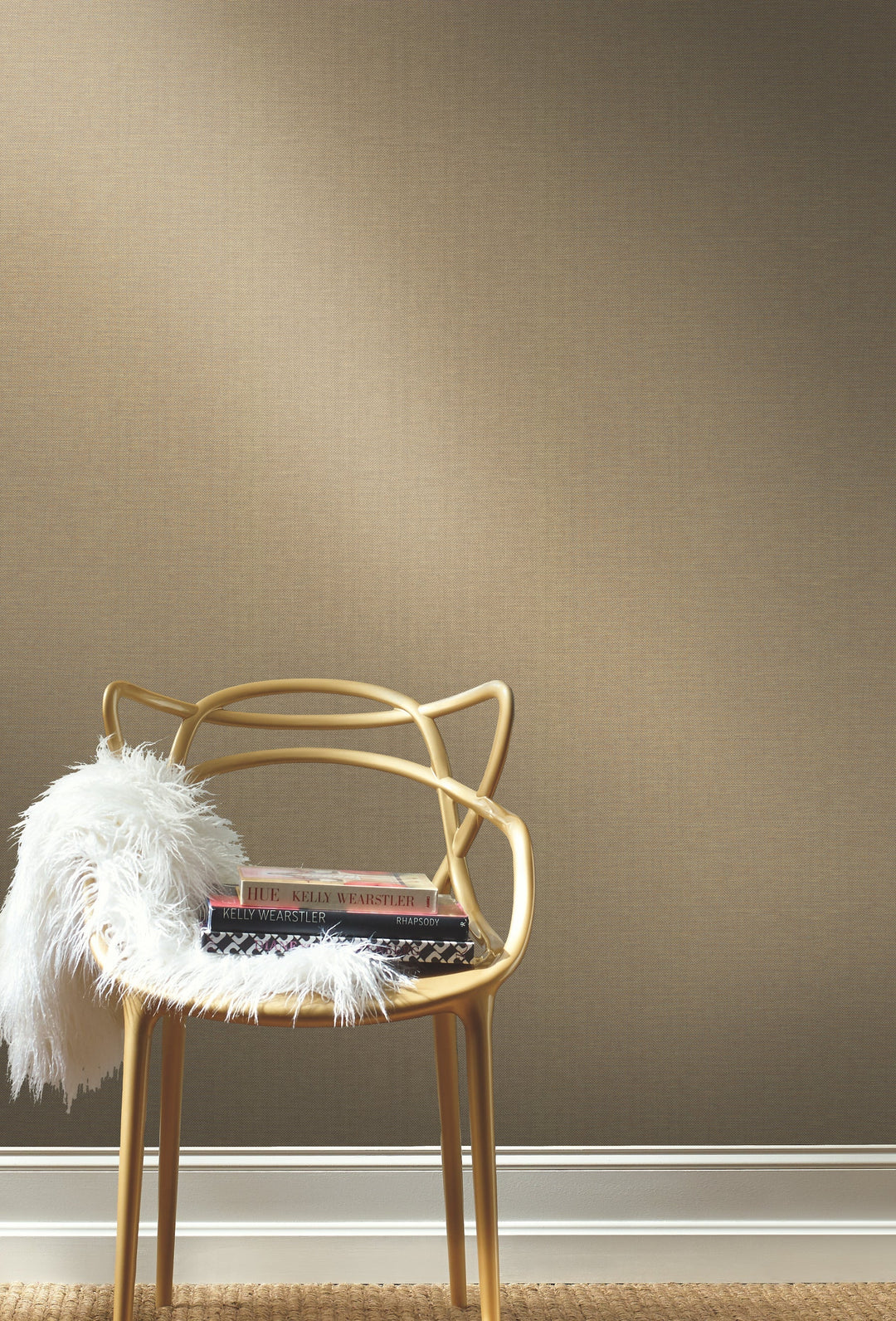Woven Crosshatch White Wallpaper by York Wallcoverings Designer