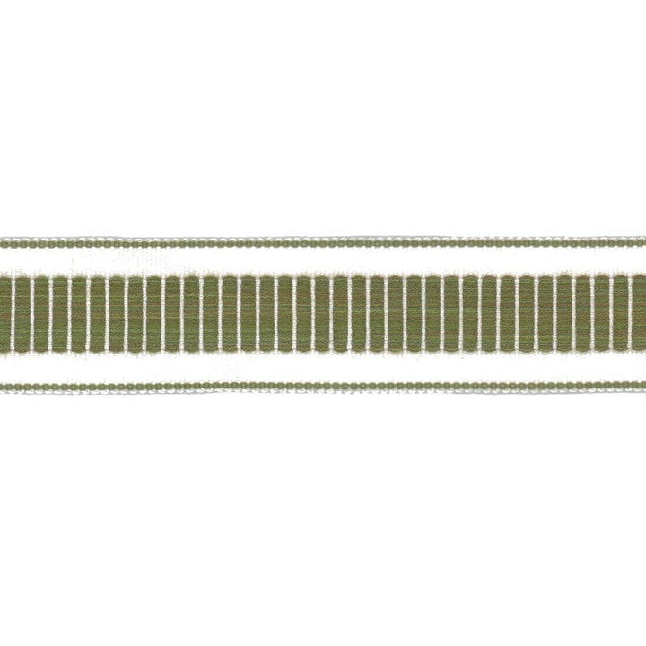 Volare Tape 3 Moss by Stout Trim Stout Trim Volare Tape 3 MossTrim NEW TRADITIONS TRIM 62%SVI 38%ACR CHINA </p><p>Repeat: H: 0.250, V: 0.000 2 in - Fabric Carolina -