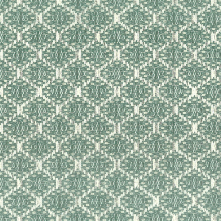 Voorhees 1 Lagoon by Stout Designer Fabric LIVING IS EASY SEASPRAY/LAGOON 100%POL USA WYZENBEEK 100 000 DOUBLE RUB WEAR TEST (HEAVY DUTY) Horizontal: 1.375 and Vertical: 1.250 56 in - Swanky Fabrics -