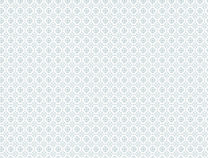 Priti Light Blue Floral Grid Wallpaper by Antonina Vella Designer