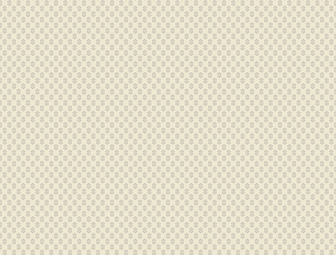 Brioni Cream Floral Stamp Wallpaper by Antonina Vella Designer