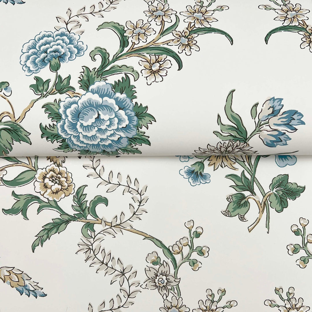 Genevieve Sapphire Floral Trail Wallpaper by Antonina Vella Designer