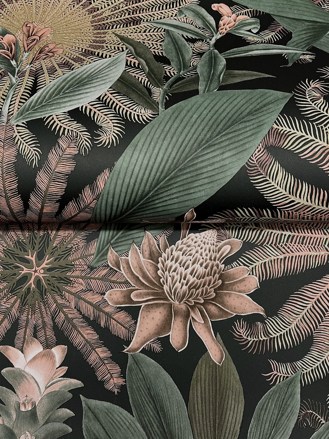 Enchanted Garden Chocolate Tropical Wallpaper by Ronald Redding Designer