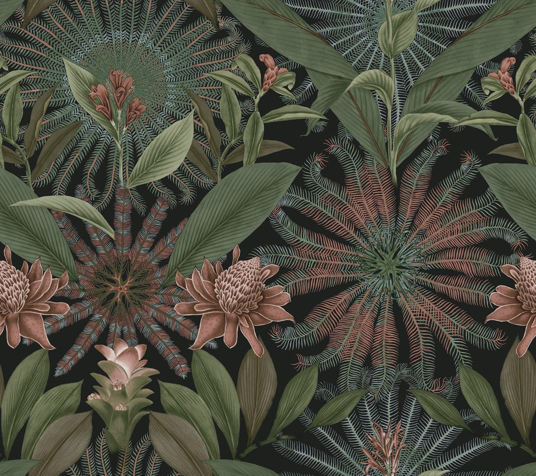 Enchanted Garden Green Tropical Wallpaper by Ronald Redding Designer