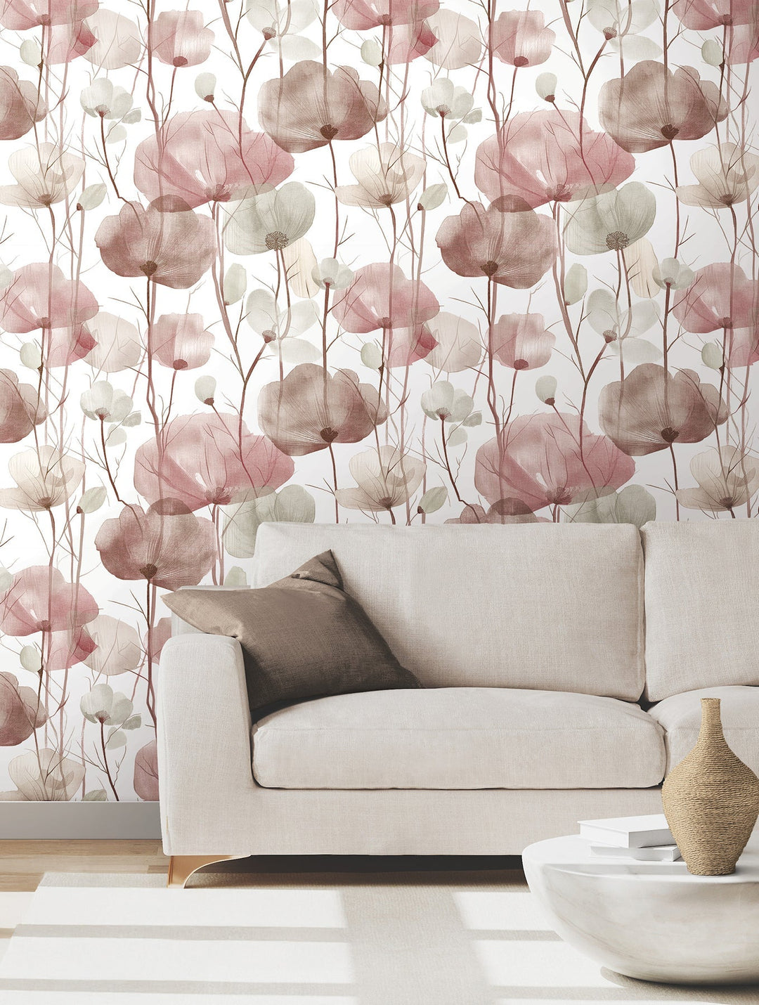 Cotswolds Poppies Red Floral Wallpaper by Ronald Redding Designer