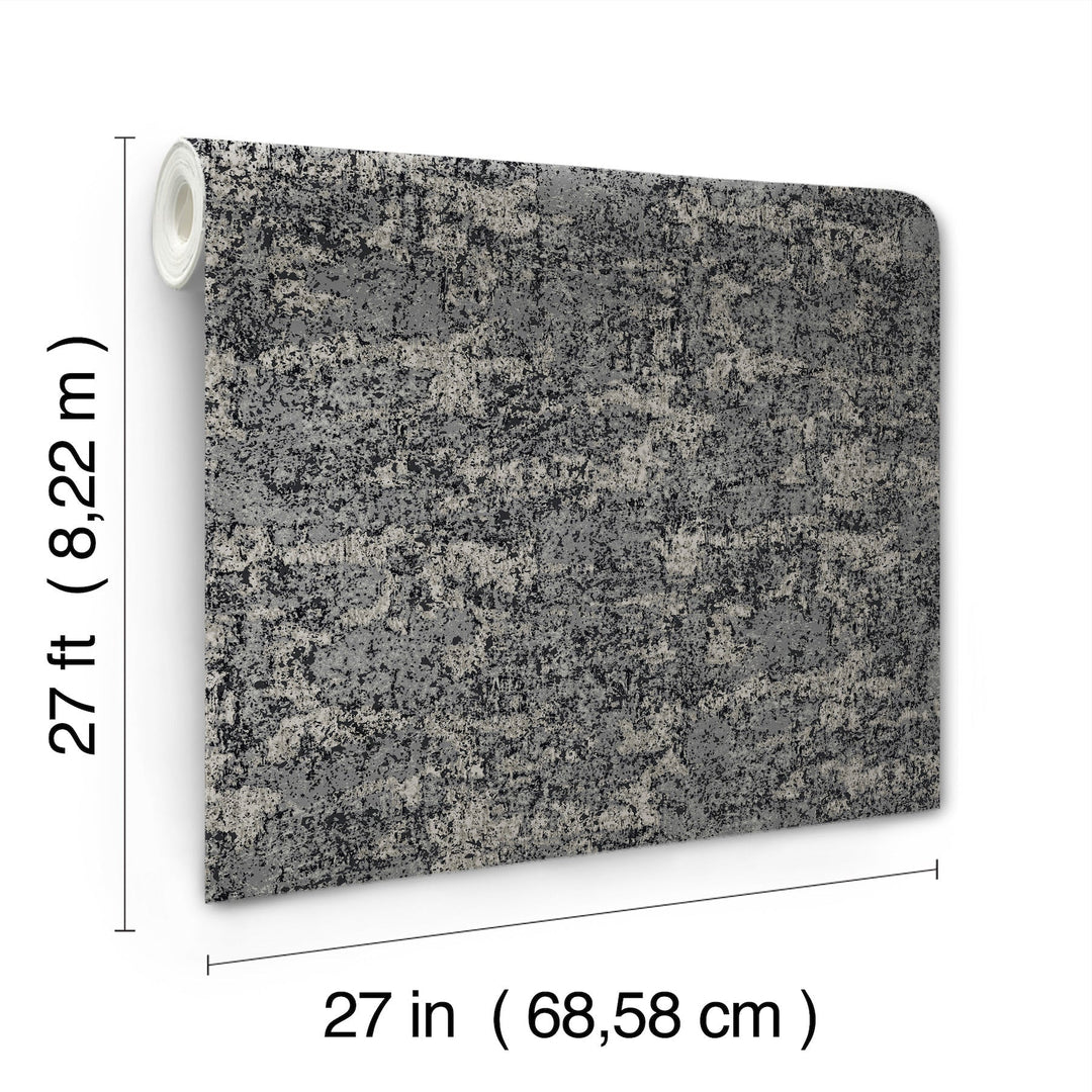 Crystal Cloud Charcoal Beaded Wallpaper by Ronald Redding Designer