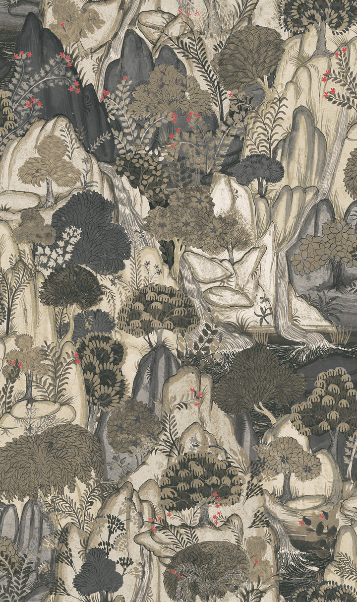 Falling Waters Neutral Scenic Wallpaper by Ronald Redding Designer