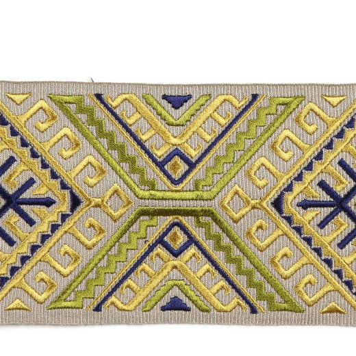 Vaduz - Lime by Europatex Designer Fabric Tapes Galore 100% Polyester China See Sample Horizontal: N/A and Vertical: N/A 3.50 inches  - Swanky Fabrics -
