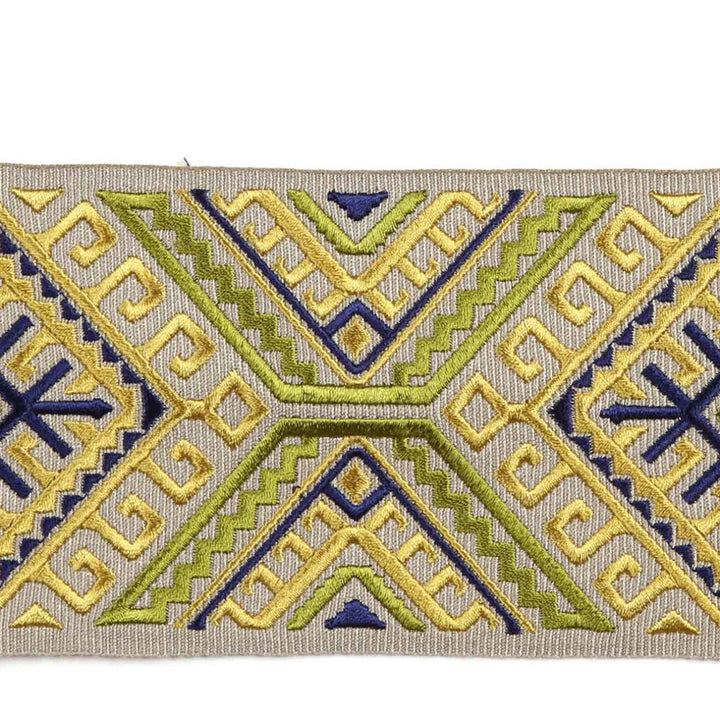 Vaduz Lime by Europatex Designer Fabric Tapes Galore 100% Polyester 6.25" 3.50 inches - Swanky Fabrics -