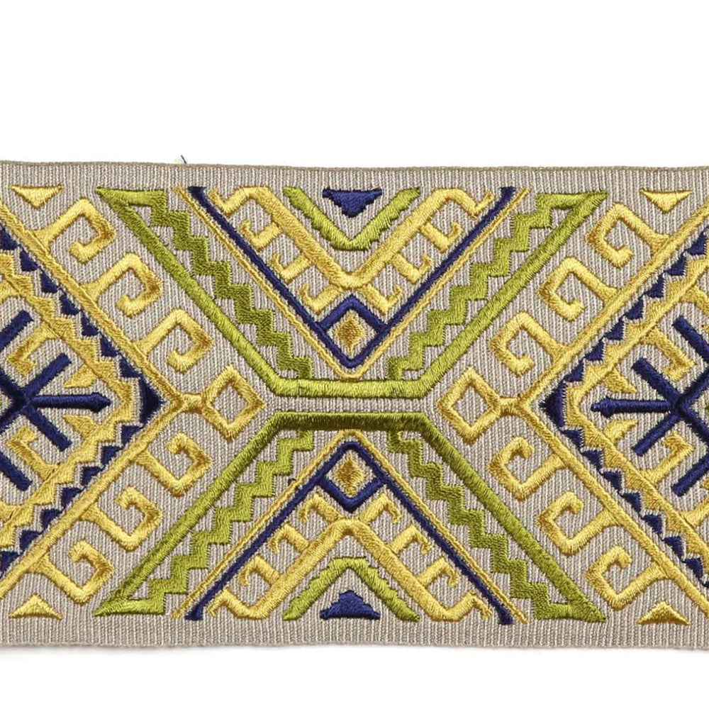 Vaduz Lime by Europatex Designer Fabric Tapes Galore 100% Polyester 6.25" 3.50 inches - Swanky Fabrics -
