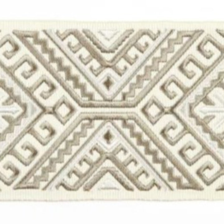 Vaduz Ivory by Europatex Designer Fabric Tapes Galore 100% Polyester 6.25" 3.50 inches - Swanky Fabrics -