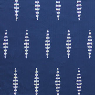 Ventura Navy 7533411000 by Carole Fabric Exclusive Moody Blues 80% Cotton, 20% Viscose INDIA H: 15"V, 4 1/4"H  51" Minimum (See sample for specifics) - Fabric Carolina - Carole Exclusive