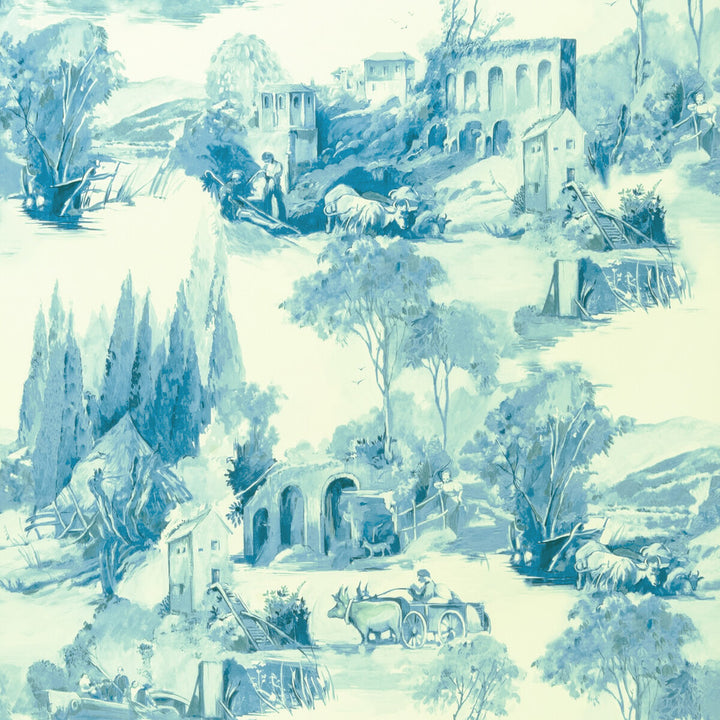 Anastacia Delft by Clarke And Clarke Wallcovering CLARKE & CLARKE COLONY Belgium Horizontal: 0 and Vertical: 20.875 20.875 - Fabric Carolina -