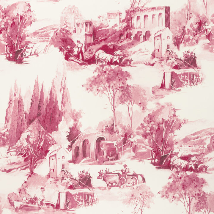 Anastacia Raspberry by Clarke And Clarke Wallcovering CLARKE & CLARKE COLONY Belgium Horizontal: 0 and Vertical: 20.875 20.875 - Fabric Carolina -