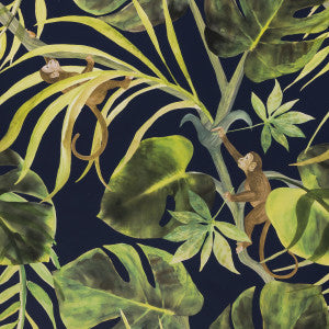 Monkey Business Indigo by Clarke And Clarke Wallcovering
