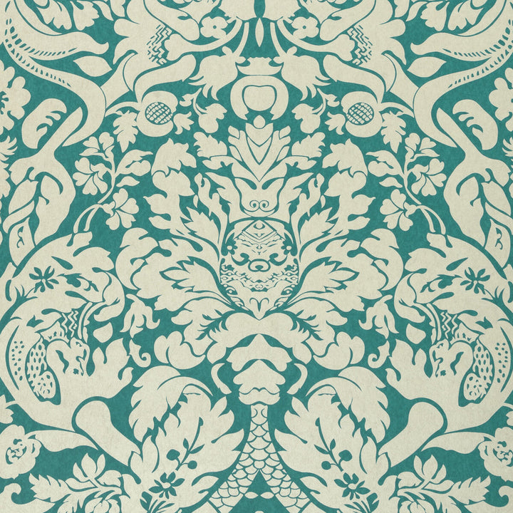Valentina Teal by Clarke And Clarke Wallcovering CLARKE & CLARKE COLONY Belgium Horizontal: 0 and Vertical: 25.25 20.875 - Fabric Carolina -