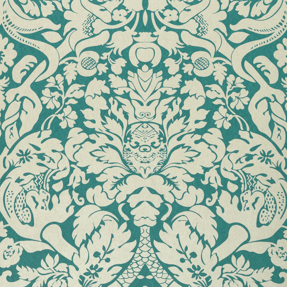 Valentina Teal by Clarke And Clarke Wallcovering CLARKE & CLARKE COLONY Belgium Horizontal: 0 and Vertical: 25.25 20.875 - Fabric Carolina -