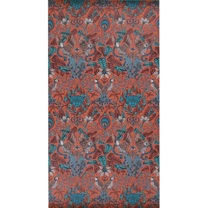 Amazon Red by Clarke And Clarke Wallcovering ANIMALIA BY EMMA J SHIPLEY FOR C&C United Kingdom Horizontal: 0 and Vertical: 18 20.5 - Fabric Carolina -
