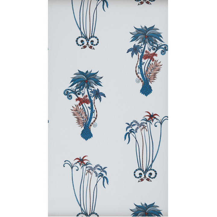 Jungle Palms Blue by Clarke And Clarke Wallcovering ANIMALIA BY EMMA J SHIPLEY FOR C&C - United Kingdom - Horizontal: 0 and Vertical: 30.125 20.5 - Fabric Carolina -