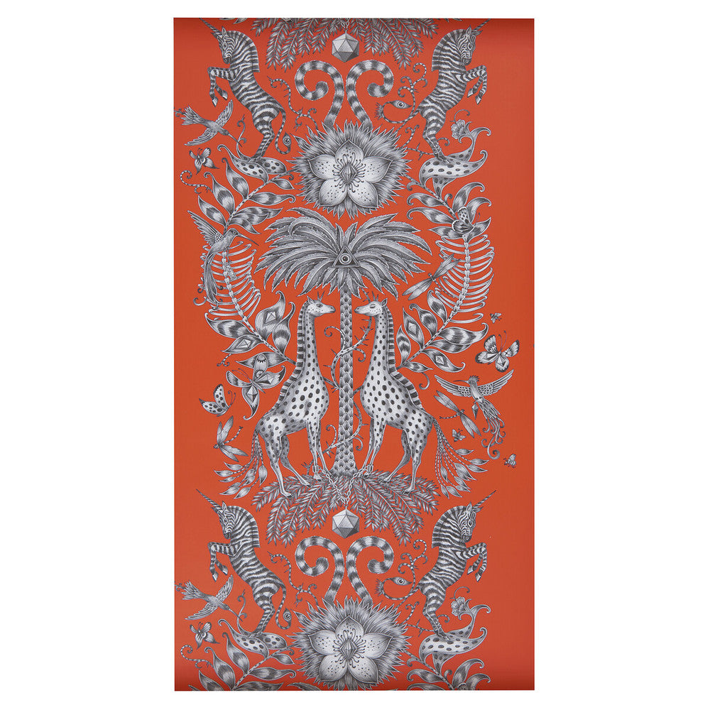 Kruger Flame by Clarke And Clarke Wallcovering ANIMALIA BY EMMA J SHIPLEY FOR C&C - United Kingdom - Horizontal: 0 and Vertical: 27.125 20.5 - Fabric Carolina -