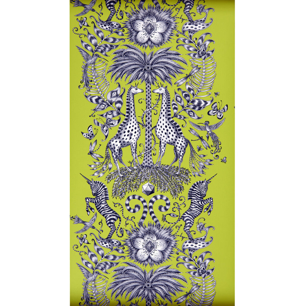 Kruger Lime by Clarke And Clarke Designer Wallcovering ANIMALIA BY EMMA J SHIPLEY FOR C&C United Kingdom Horizontal: 0 and Vertical: 27.125 20.5 - Swanky Fabrics -