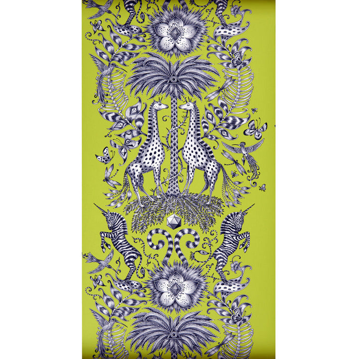 Kruger Lime by Clarke And Clarke Designer Wallcovering ANIMALIA BY EMMA J SHIPLEY FOR C&C United Kingdom Horizontal: 0 and Vertical: 27.125 20.5 - Swanky Fabrics -