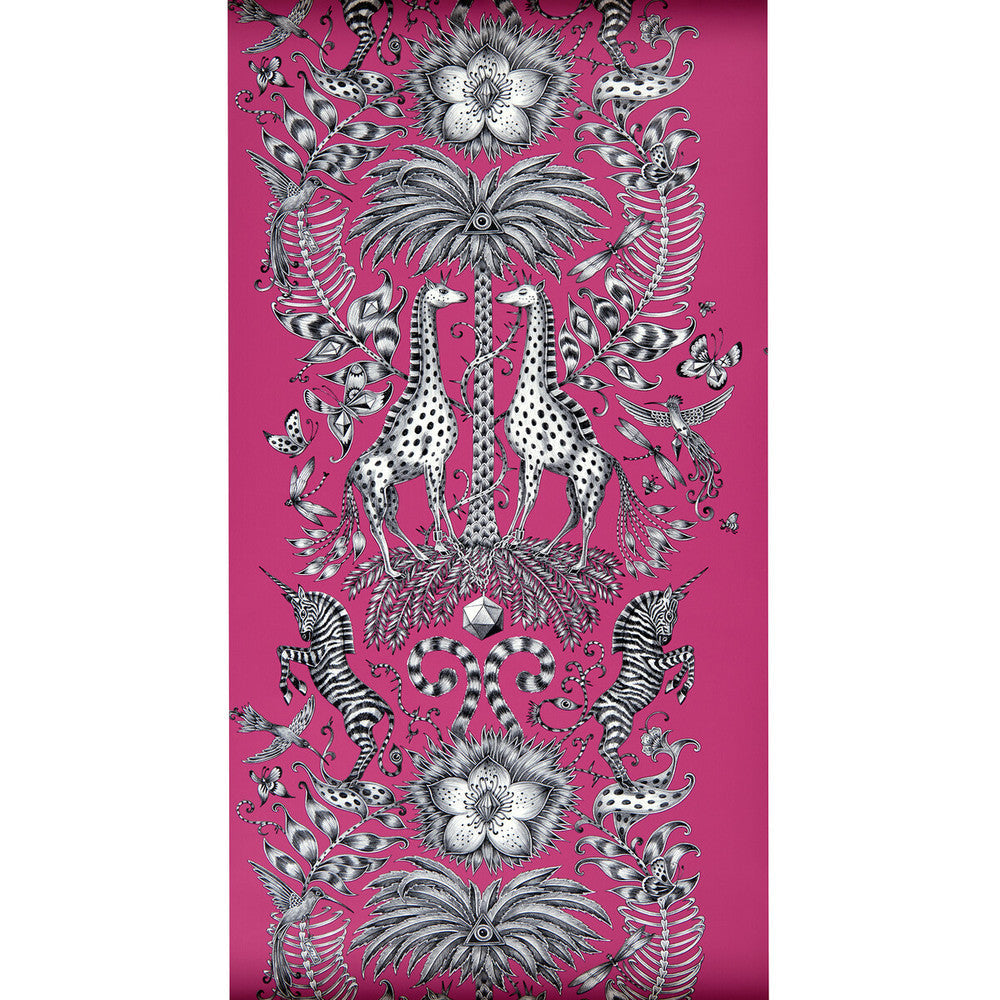Kruger Magenta by Clarke And Clarke Designer Wallcovering ANIMALIA BY EMMA J SHIPLEY FOR C&C United Kingdom Horizontal: 0 and Vertical: 27.125 20.5 - Swanky Fabrics -