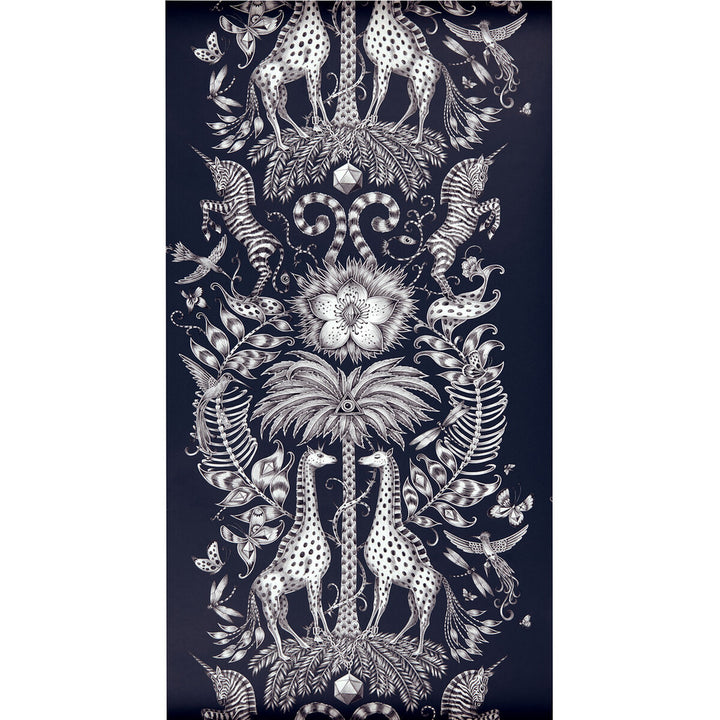 Kruger Navy by Clarke And Clarke Wallcovering ANIMALIA BY EMMA J SHIPLEY FOR C&C - United Kingdom - Horizontal: 0 and Vertical: 27.125 20.5 - Fabric Carolina -