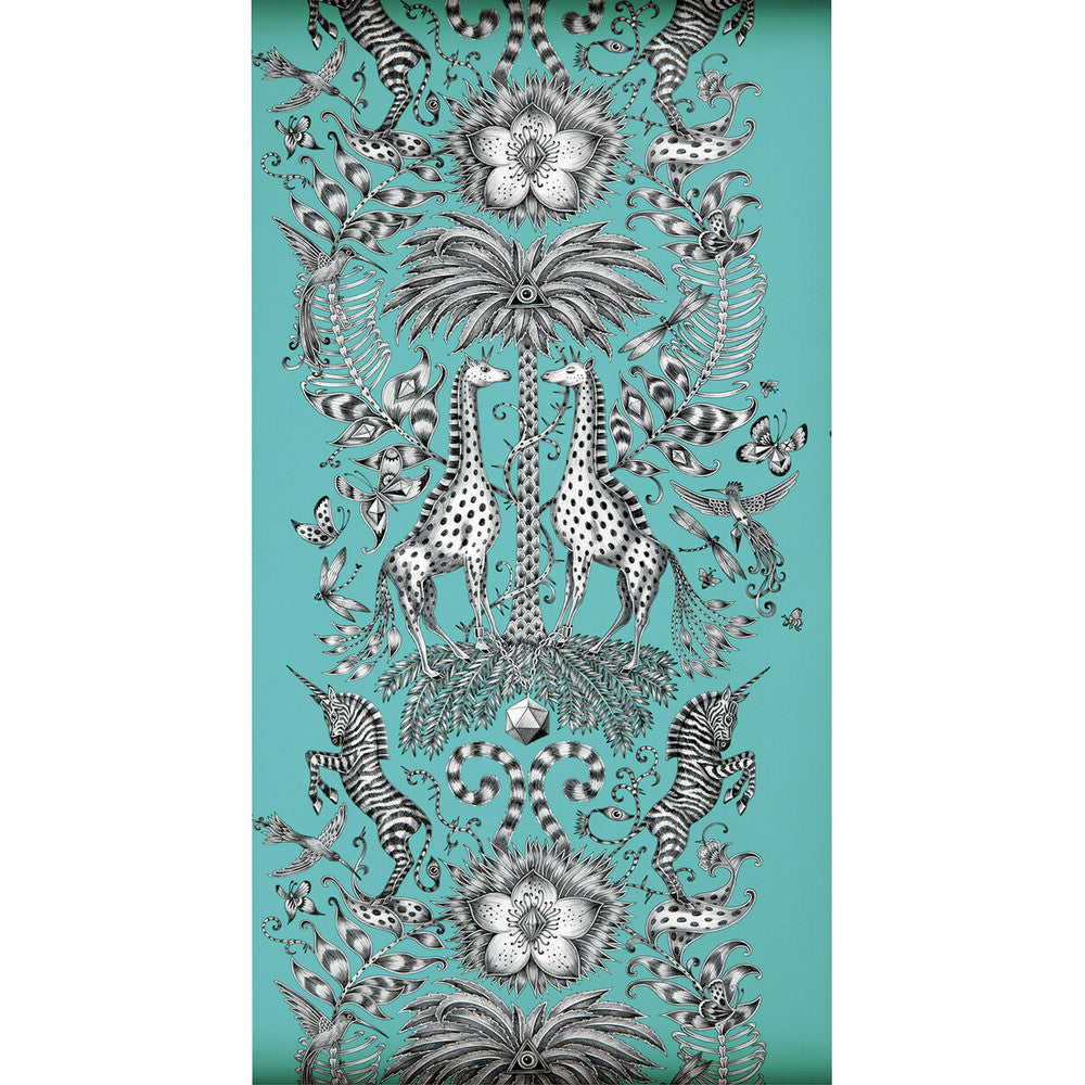 Kruger Teal by Clarke And Clarke Wallcovering ANIMALIA BY EMMA J SHIPLEY FOR C&C - United Kingdom - Horizontal: 0 and Vertical: 27.125 20.5 - Fabric Carolina -