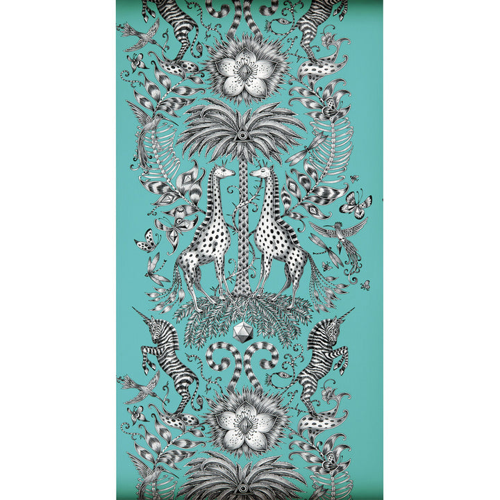 Kruger Teal by Clarke And Clarke Wallcovering ANIMALIA BY EMMA J SHIPLEY FOR C&C United Kingdom Horizontal: 0 and Vertical: 27.125 20.5 - Fabric Carolina -