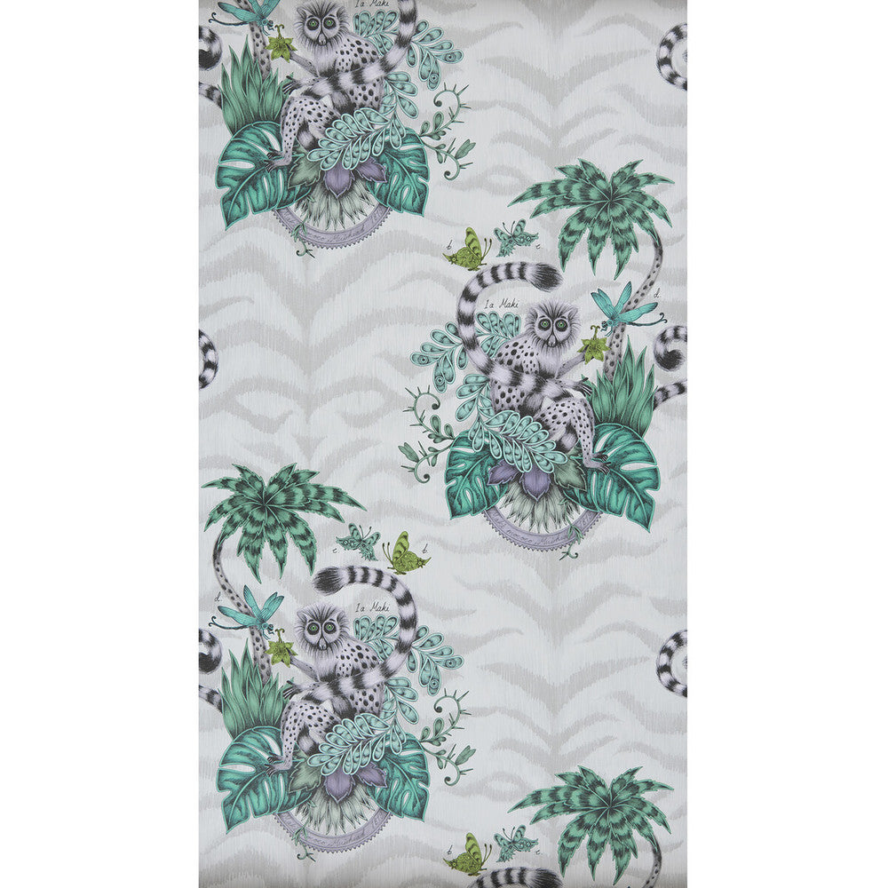 Lemur Jungle by Clarke And Clarke Wallcovering ANIMALIA BY EMMA J SHIPLEY FOR C&C - United Kingdom - Horizontal: 0 and Vertical: 25.25 20.5 - Fabric Carolina -