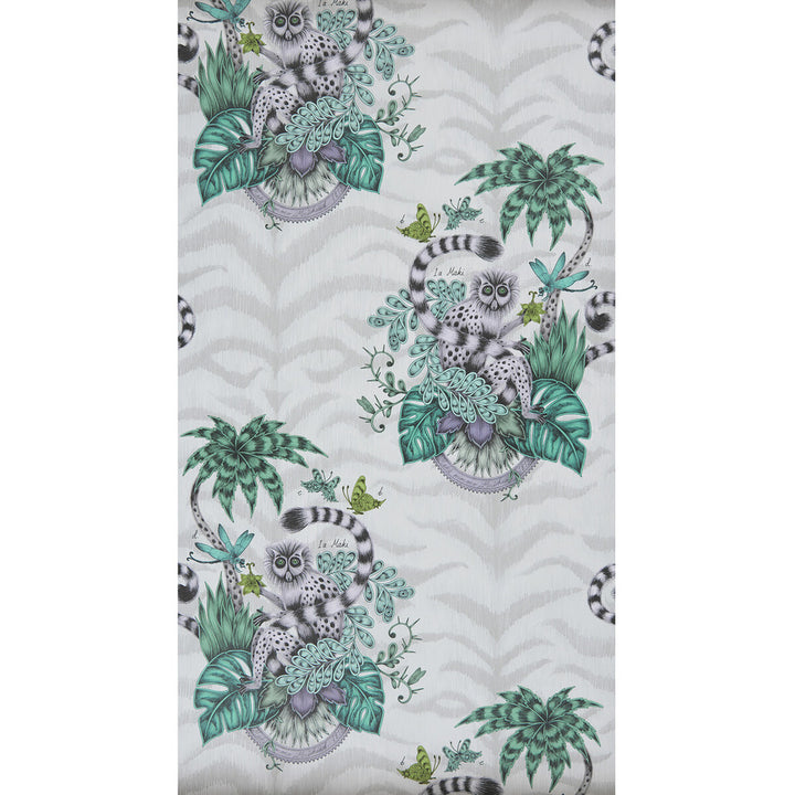 Lemur Jungle by Clarke And Clarke Wallcovering ANIMALIA BY EMMA J SHIPLEY FOR C&C - United Kingdom - Horizontal: 0 and Vertical: 25.25 20.5 - Fabric Carolina -