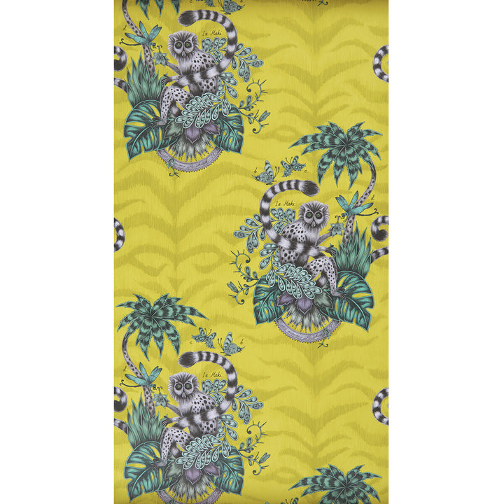 Lemur Lime by Clarke And Clarke Wallcovering ANIMALIA BY EMMA J SHIPLEY FOR C&C United Kingdom Horizontal: 0 and Vertical: 25.25 20.5 - Fabric Carolina -