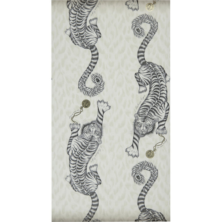 Tigris Monochrome by Clarke And Clarke Wallcovering ANIMALIA BY EMMA J SHIPLEY FOR C&C United Kingdom Horizontal: 0 and Vertical: 25.25 20.5 - Fabric Carolina -