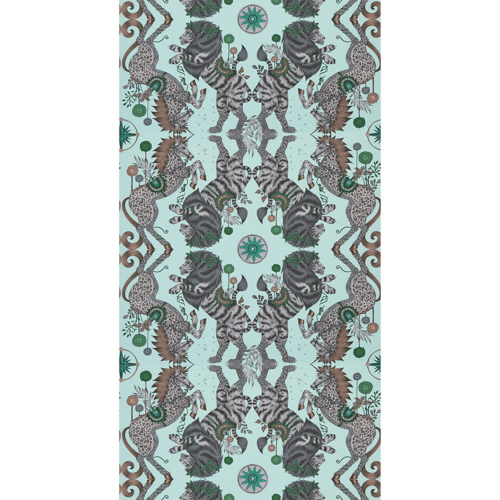 Caspian Wp Aqua by Clarke And Clarke Wallcovering WILDERIE BY EMMA J SHIPLEY FOR C&C NON WOVEN - 100% United Kingdom Horizontal: 0 and Vertical: 18 21 - Fabric Carolina -