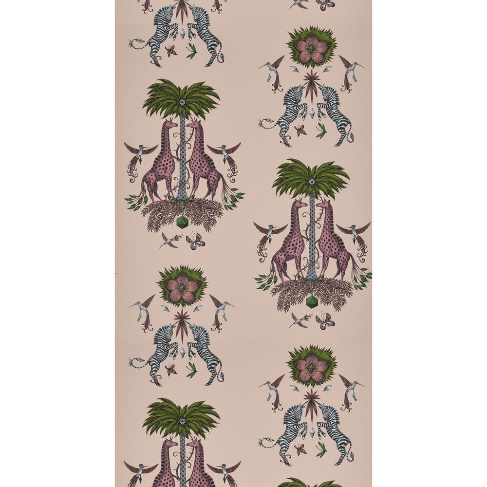 Creatura Pink by Clarke And Clarke Designer Wallcovering WILDERIE BY EMMA J SHIPLEY FOR C&C NON WOVEN - 100% United Kingdom Horizontal: 0 and Vertical: 25.24 21 - Swanky Fabrics -