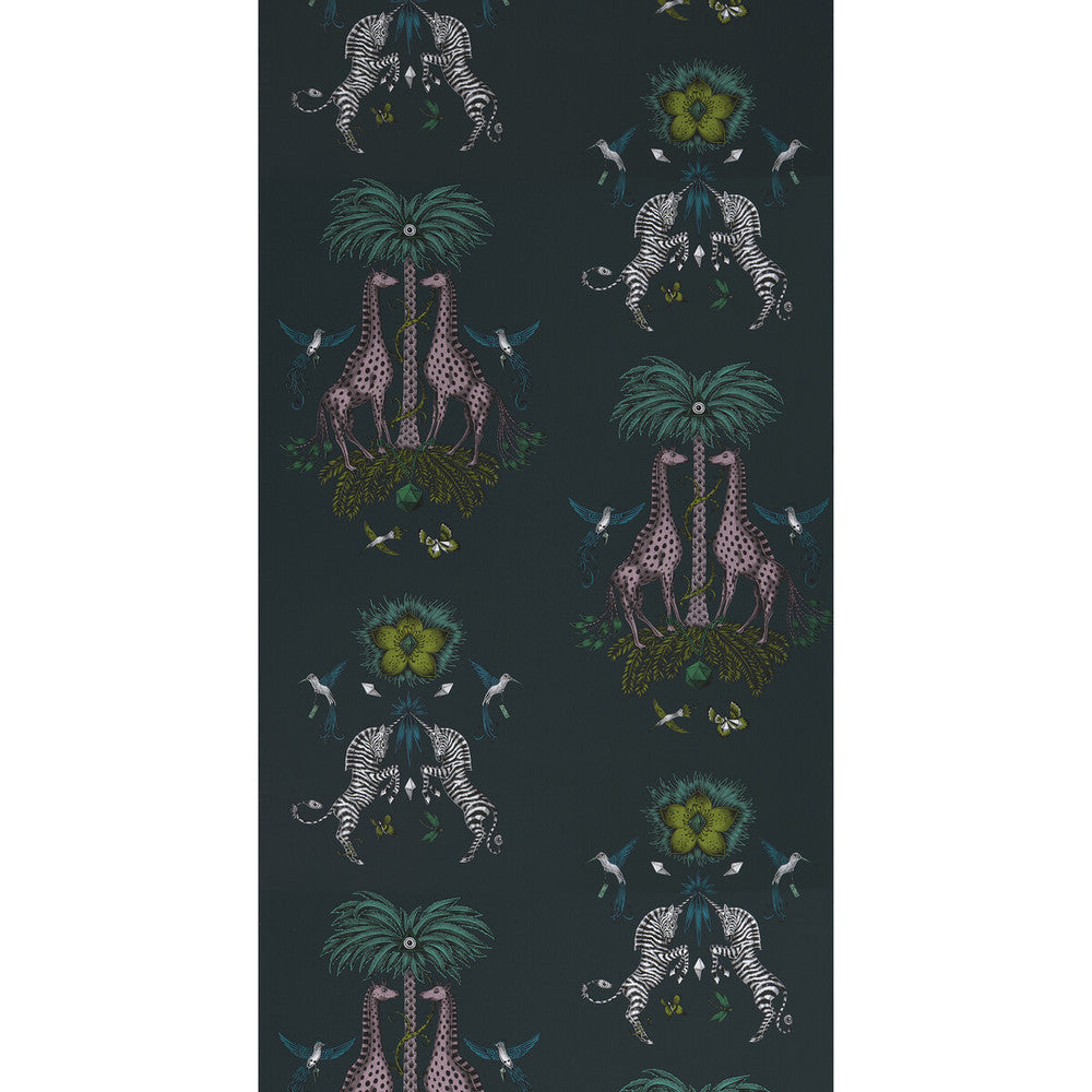 Creatura Teal by Clarke And Clarke Wallcovering WILDERIE BY EMMA J SHIPLEY FOR C&C NON WOVEN - 100% United Kingdom Horizontal: 0 and Vertical: 25.24 21 - Fabric Carolina -