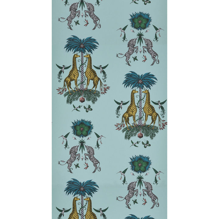 Creatura Turquoise by Clarke And Clarke Designer Wallcovering WILDERIE BY EMMA J SHIPLEY FOR C&C NON WOVEN - 100% United Kingdom Horizontal: 0 and Vertical: 25.24 21 - Swanky Fabrics -